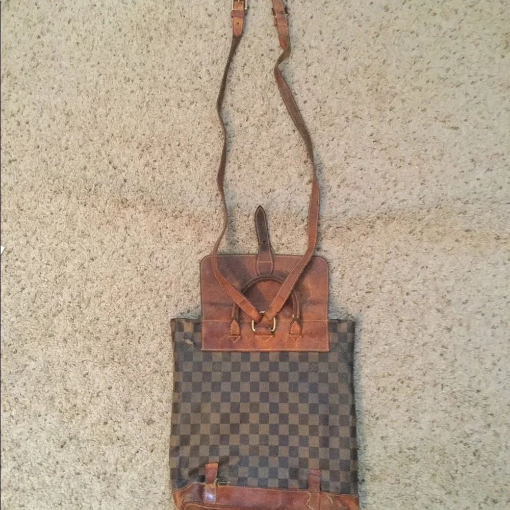 Louis Vuitton Damier Centaire Vintage Leather Backpack Shoulder Bag Purse Y2K